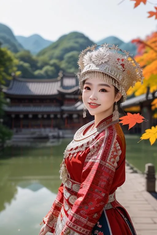 图片[4]_中国苗族民族风，苗族服装 Hmong costume Lora 模型展示，附带AI绘画提示词_Qpipi