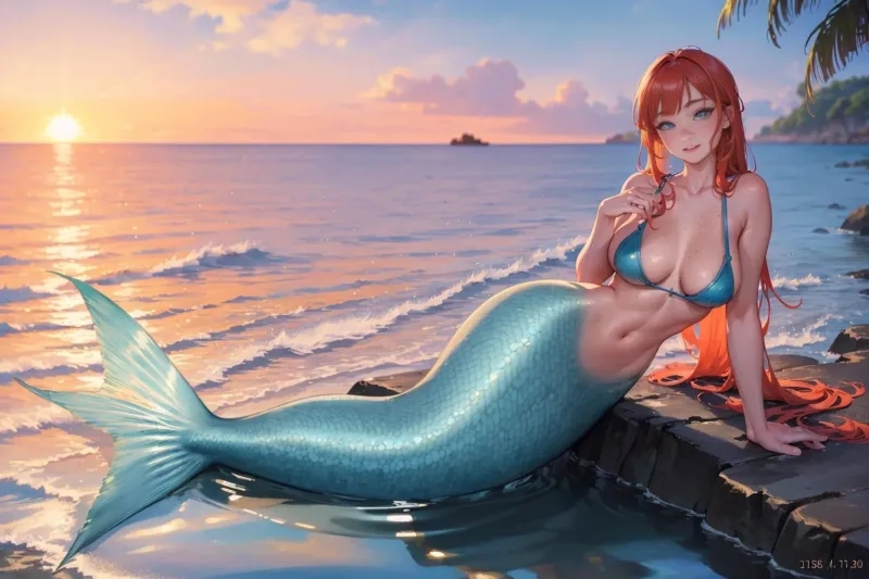 把所有人变成美人鱼 Serass Mermaid Concept Lora 展示，附带AI绘画提示词_Qpipi
