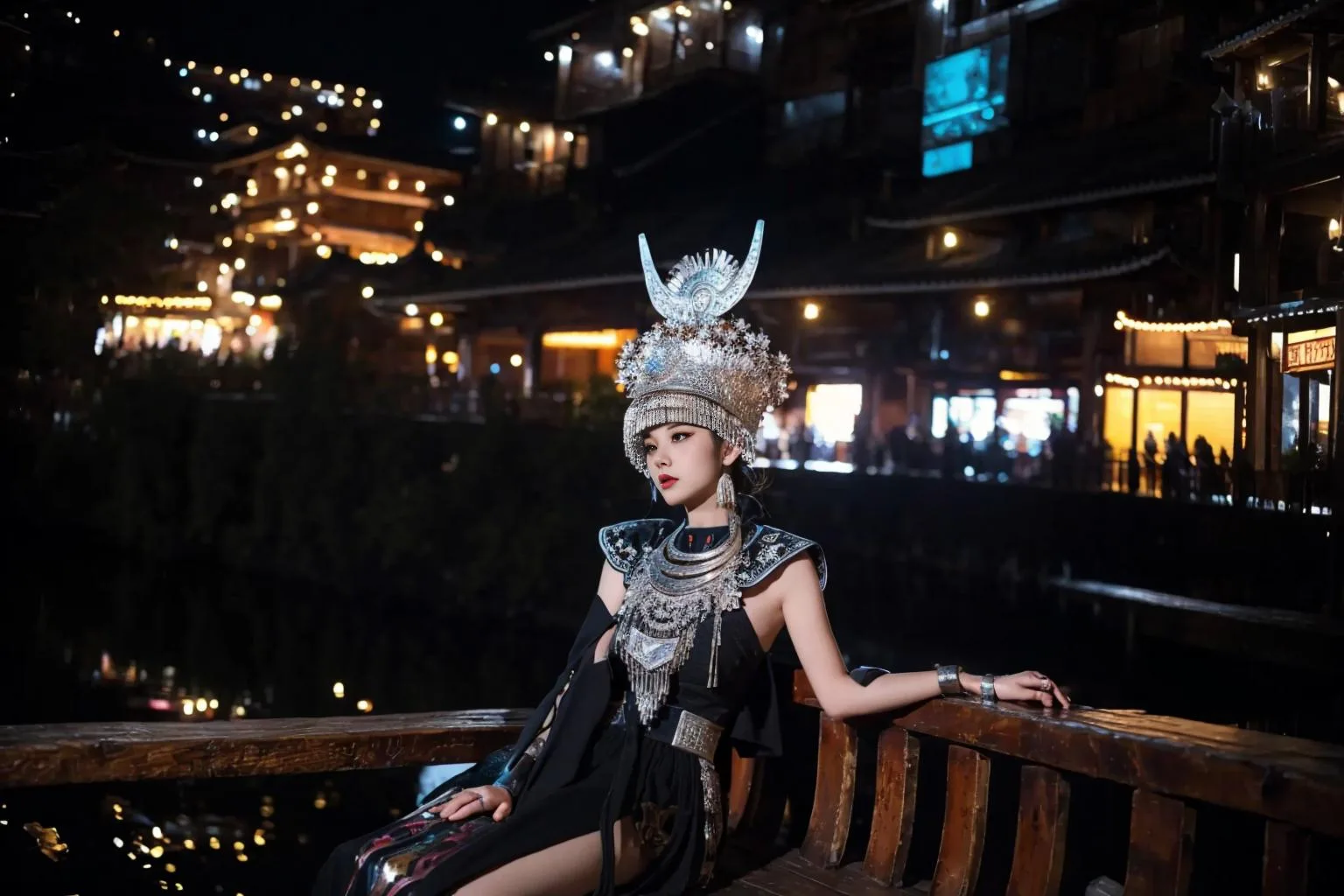 图片[2]_中国苗族民族风，苗族服装 Hmong costume Lora 模型展示，附带AI绘画提示词_Qpipi