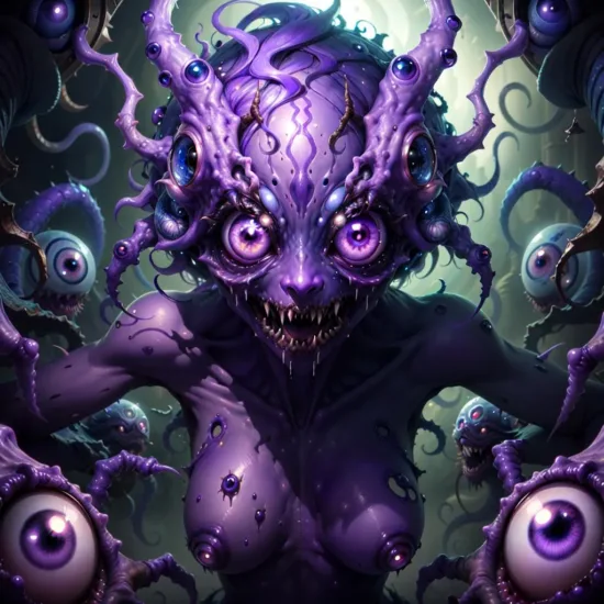 颤栗吧！这全是丑陋恐怖的怪物第二场 kUglyCreatures Lora 展示，附带AI绘画提示词_Qpipi