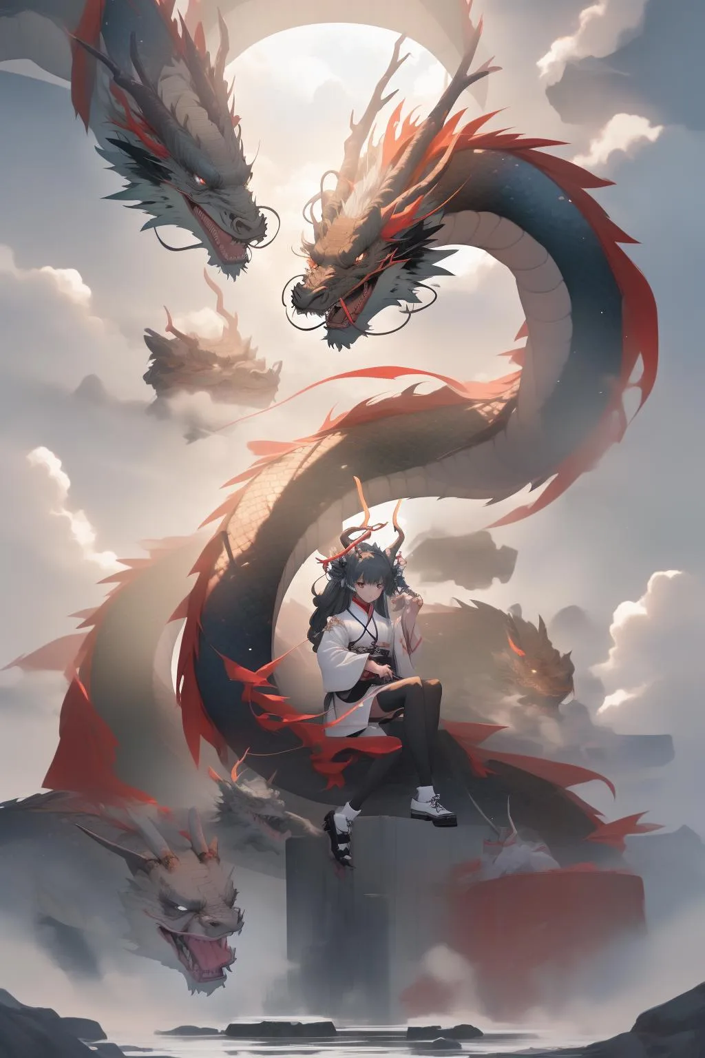 图片[8]_【中国龙】中式国风和通用适配两种风格 Chinese Dragon Lora 绘图展示，附带AI绘画提示词_Qpipi