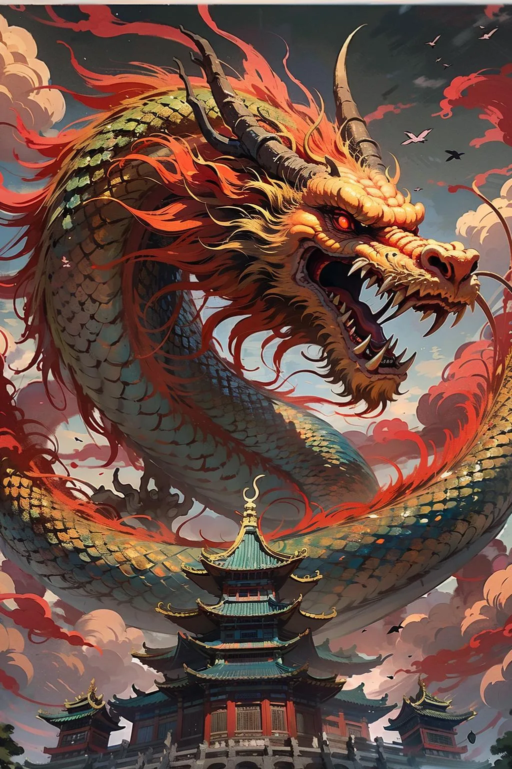 图片[5]_东方巨龙国风神兽篇 Oriental giant dragon Lora 展示，附带AI绘画提示词_Qpipi
