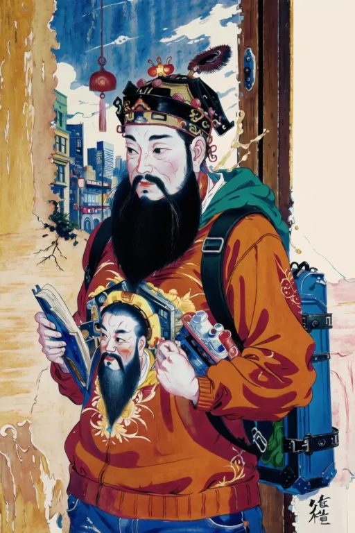 图片[11]_传统门神画风格 Chinese Traditional Door Gods Painting Style LoRA 展示，附带AI绘画提示词_Qpipi