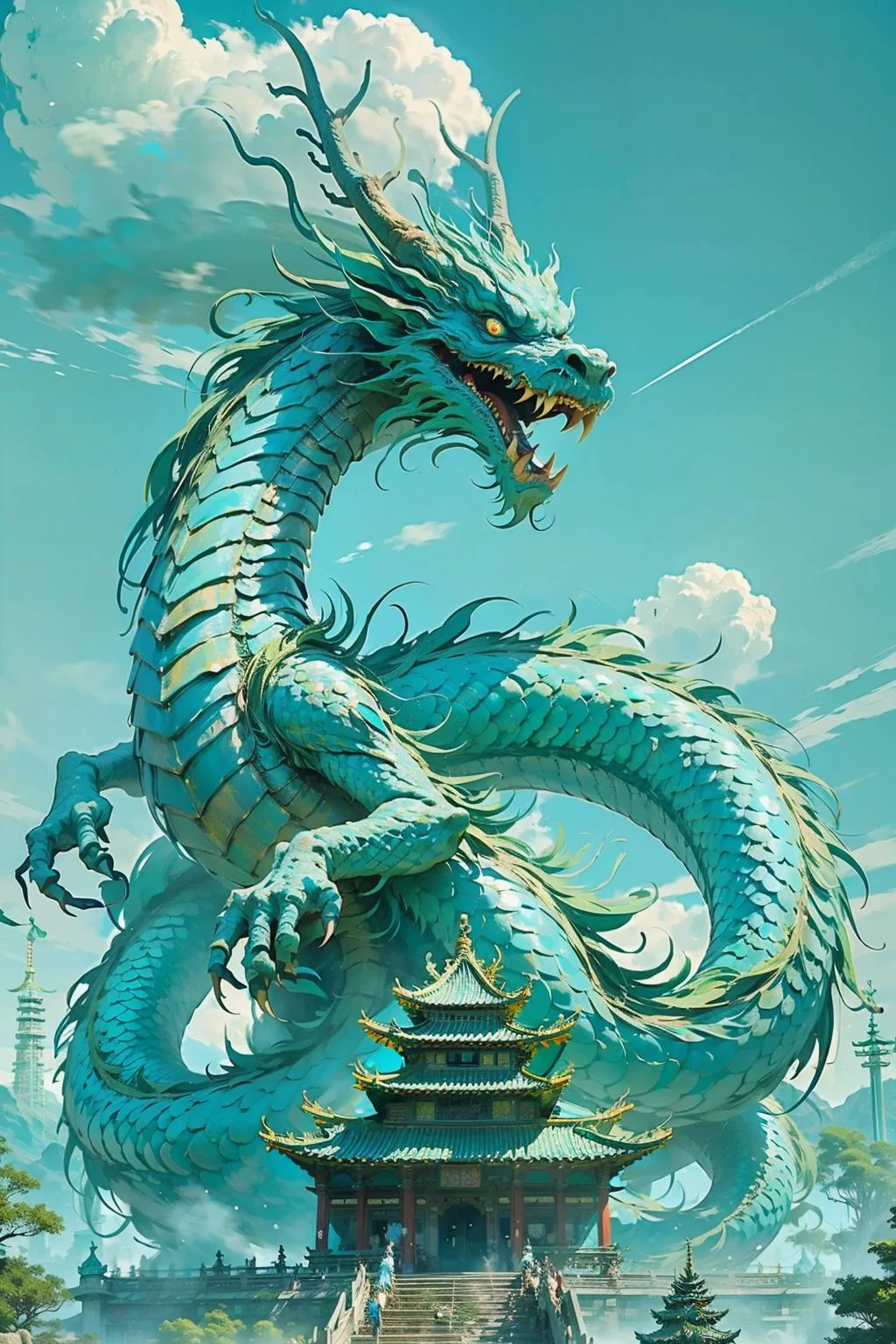 图片[8]_东方巨龙国风神兽篇 Oriental giant dragon Lora 展示，附带AI绘画提示词_Qpipi