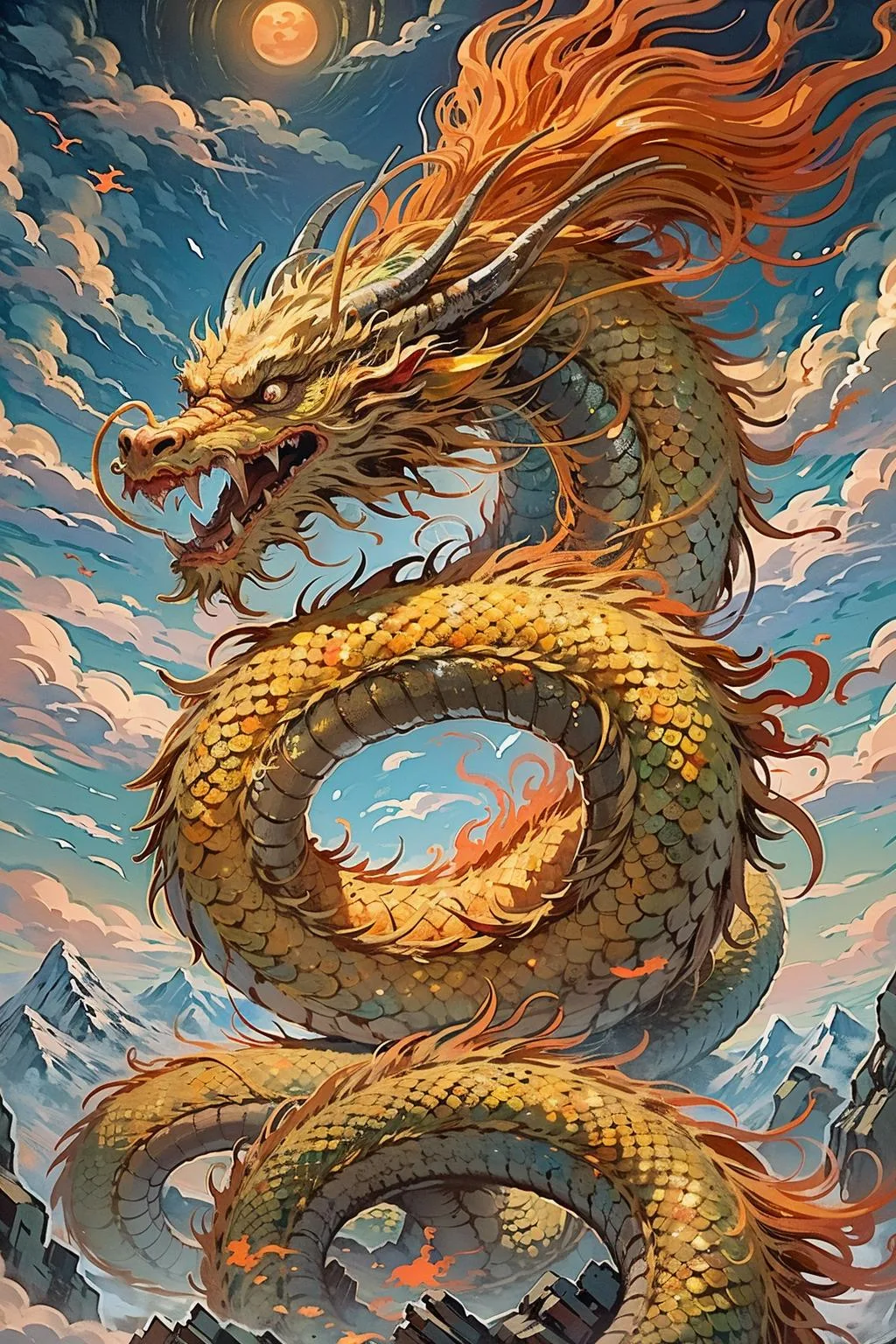 图片[3]_东方巨龙国风神兽篇 Oriental giant dragon Lora 展示，附带AI绘画提示词_Qpipi
