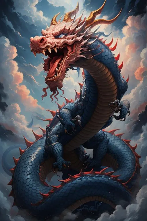 图片[2]_【中国龙】中式国风和通用适配两种风格 Chinese Dragon Lora 绘图展示，附带AI绘画提示词_Qpipi