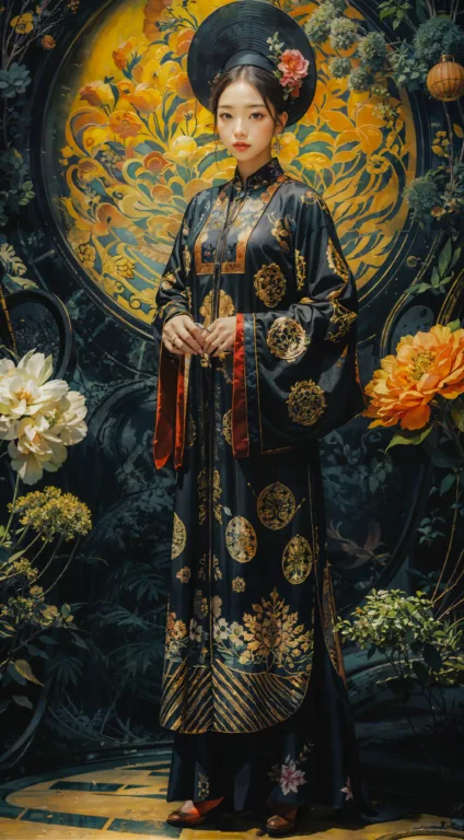 图片[1]_越南传统服饰风格 Vietnamese Nhat Binh Dress Lora 展示，附带AI绘画提示词_Qpipi
