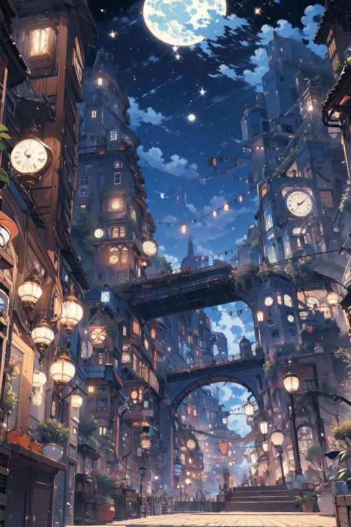 图片[3]_华灯初上奇幻风格 Night scene fantasy city Lora 展示，附带AI绘画提示词_Qpipi