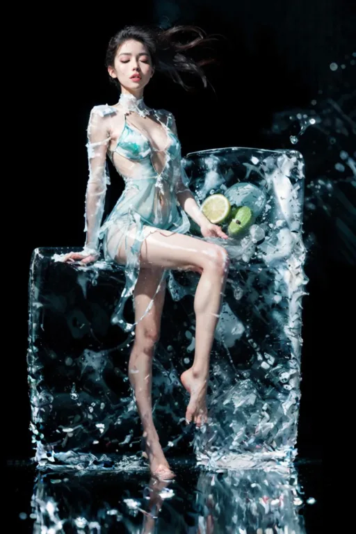 图片[4]_都在冰块中 in ice cube Lora 展示，附带AI绘画提示词_Qpipi