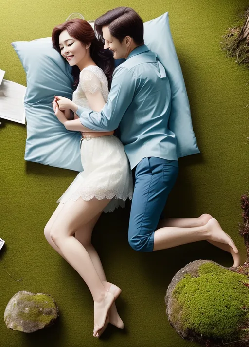 图片[5]_【Poses】Lie-on Couple Pose，27种两人（情侣）躺姿，姿势控制火柴人_Qpipi