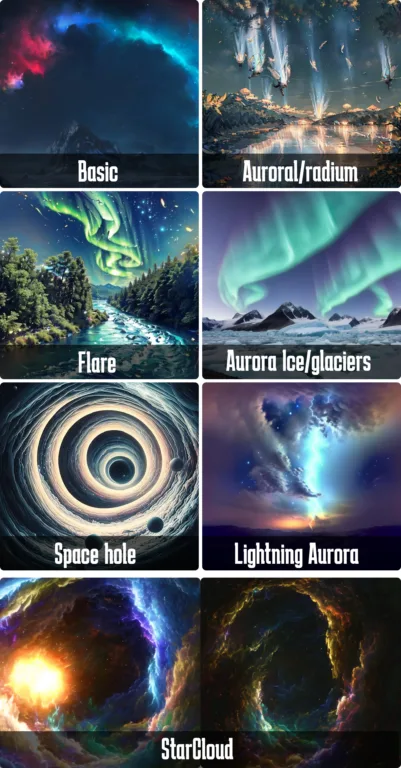 图片[1]_Auroral Background Lora，极光和宇宙星云背景_Qpipi