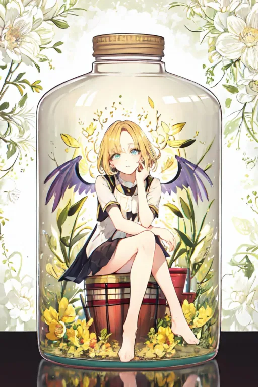 图片[3]_杯瓶中少女 girls in glass bottle Lora 展示，附带AI绘画提示词_Qpipi