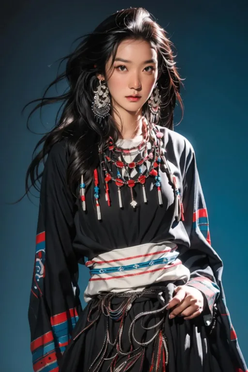 图片[1]_Tibetan Chinese style Lora，藏族国风服饰_Qpipi