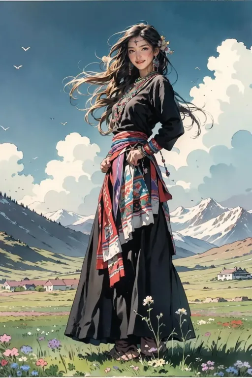 图片[5]_藏族国风服饰 Tibetan Chinese style Lora 展示，附带AI绘画提示词_Qpipi