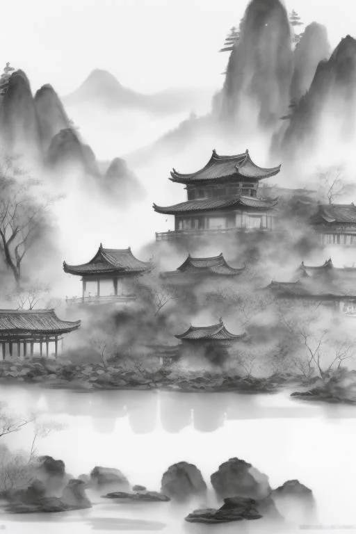Chinese Ink Painting style LoRa，中国水墨风_Qpipi