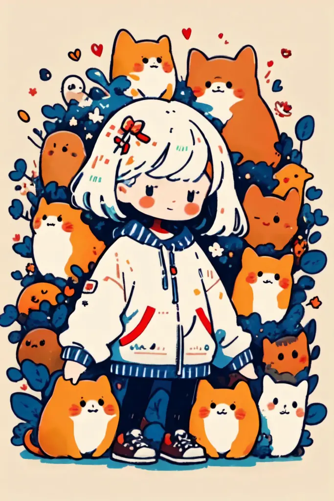 图片[3]_可爱的赤壁猫图案风格 Cute Chibi Cat Pattern Style Lora AI绘画作品_Qpipi