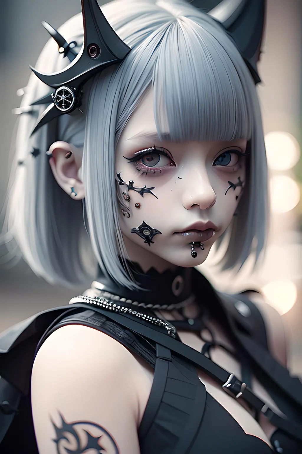 Gothic Punk Girl Lora，哥特朋克女孩_Qpipi