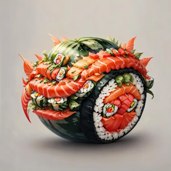 把所有人和物变成寿司风格 Sushi Style Lora AI绘画作品展示_Qpipi