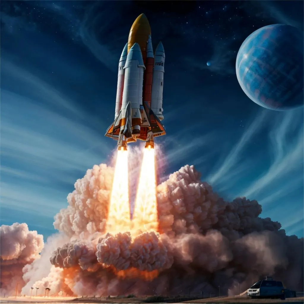 图片[4]_火箭发射和火箭上天 Rocket Startup & Rocket Sky Lora，AI绘画作品_Qpipi