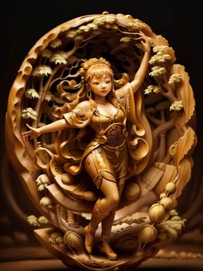 Chinese nut carving Lora，中国风坚果雕刻_Qpipi
