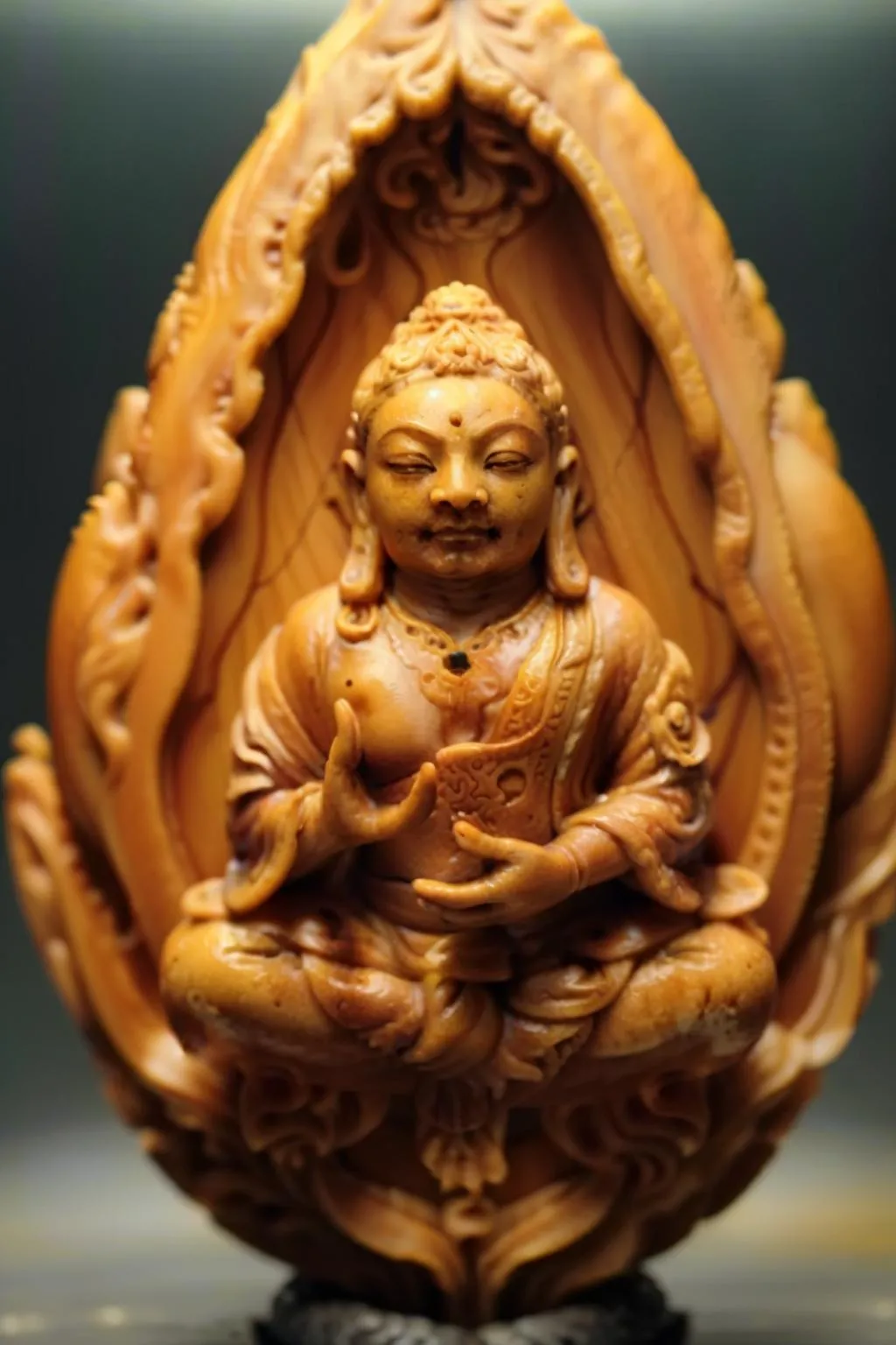 中国风坚果雕刻 Chinese nut carving Lora 展示，附带AI绘画提示词_Qpipi