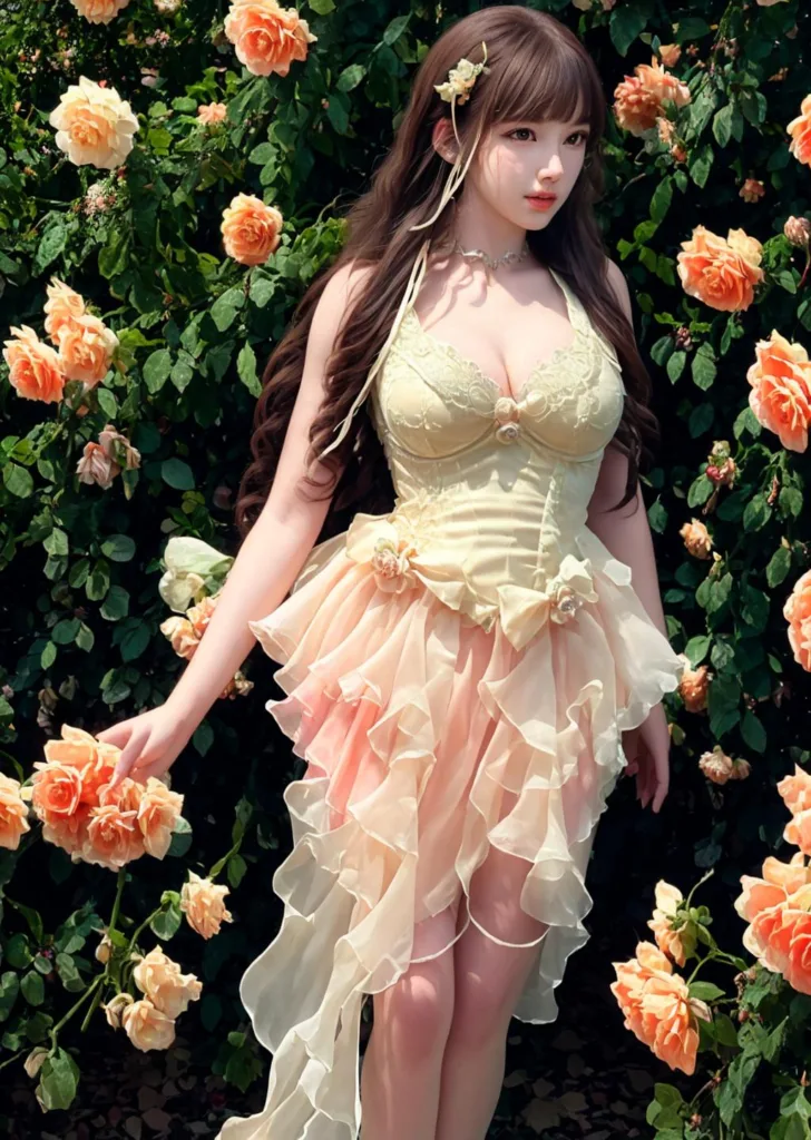 图片[1]_Romantic Rosette dress Lora，浪漫的玫瑰花裙_Qpipi