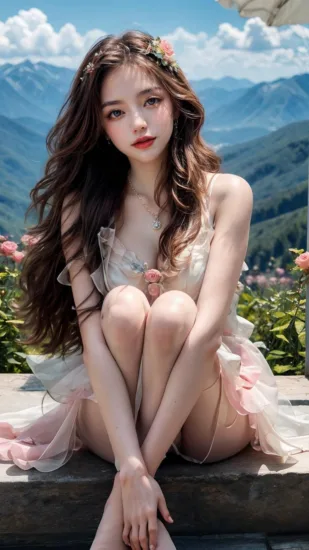 浪漫的玫瑰花裙 Romantic Rosette dress Lora 展示，附带AI绘画提示词_Qpipi