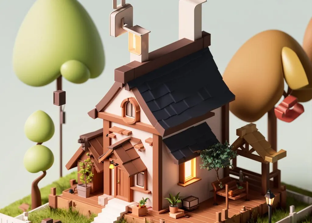 图片[1]_可爱的3D小房子 Lovely house Lora 展示，附带AI绘画提示词_Qpipi