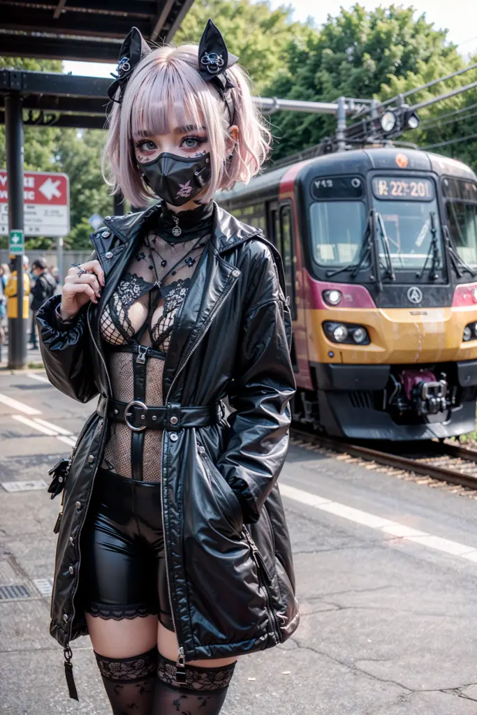 图片[3]_Gothic Punk Girl Lora，哥特朋克女孩_Qpipi