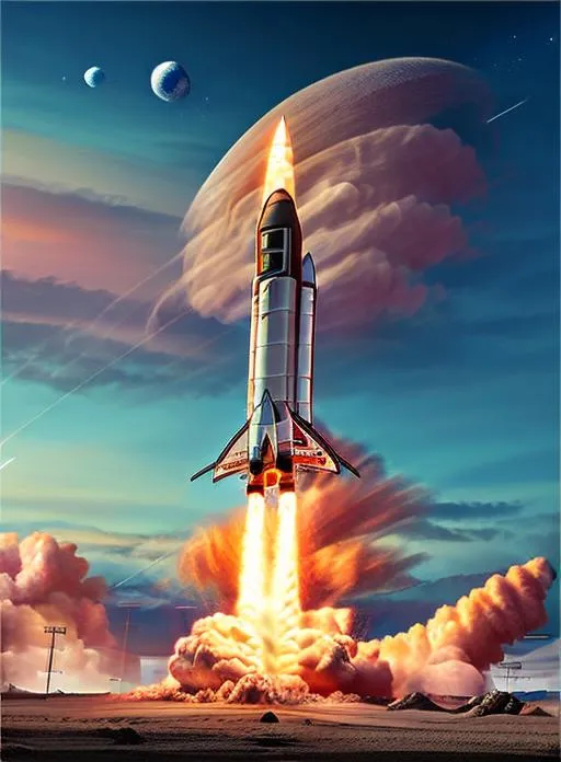图片[2]_火箭发射和火箭上天 Rocket Startup & Rocket Sky Lora，AI绘画作品_Qpipi