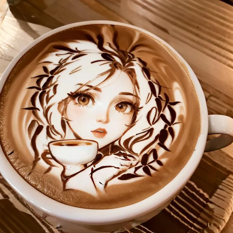 拿铁拉花艺术概念 Latte Art Concept LoRA AI绘画作品_Qpipi