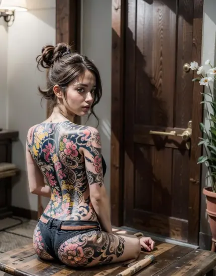 日本极道风格纹身 Yakuza Japan Tattoo STYLE Lora AI绘画作品_Qpipi