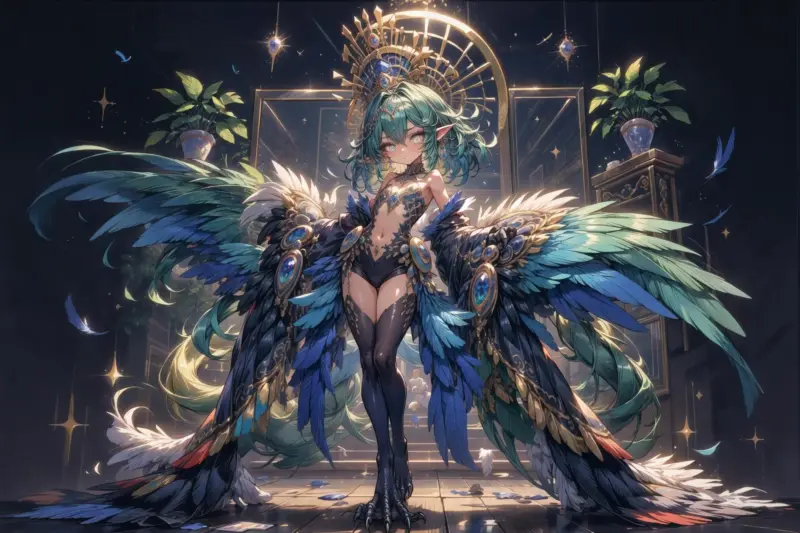 Peacock Concept Lora，孔雀概念服饰_Qpipi