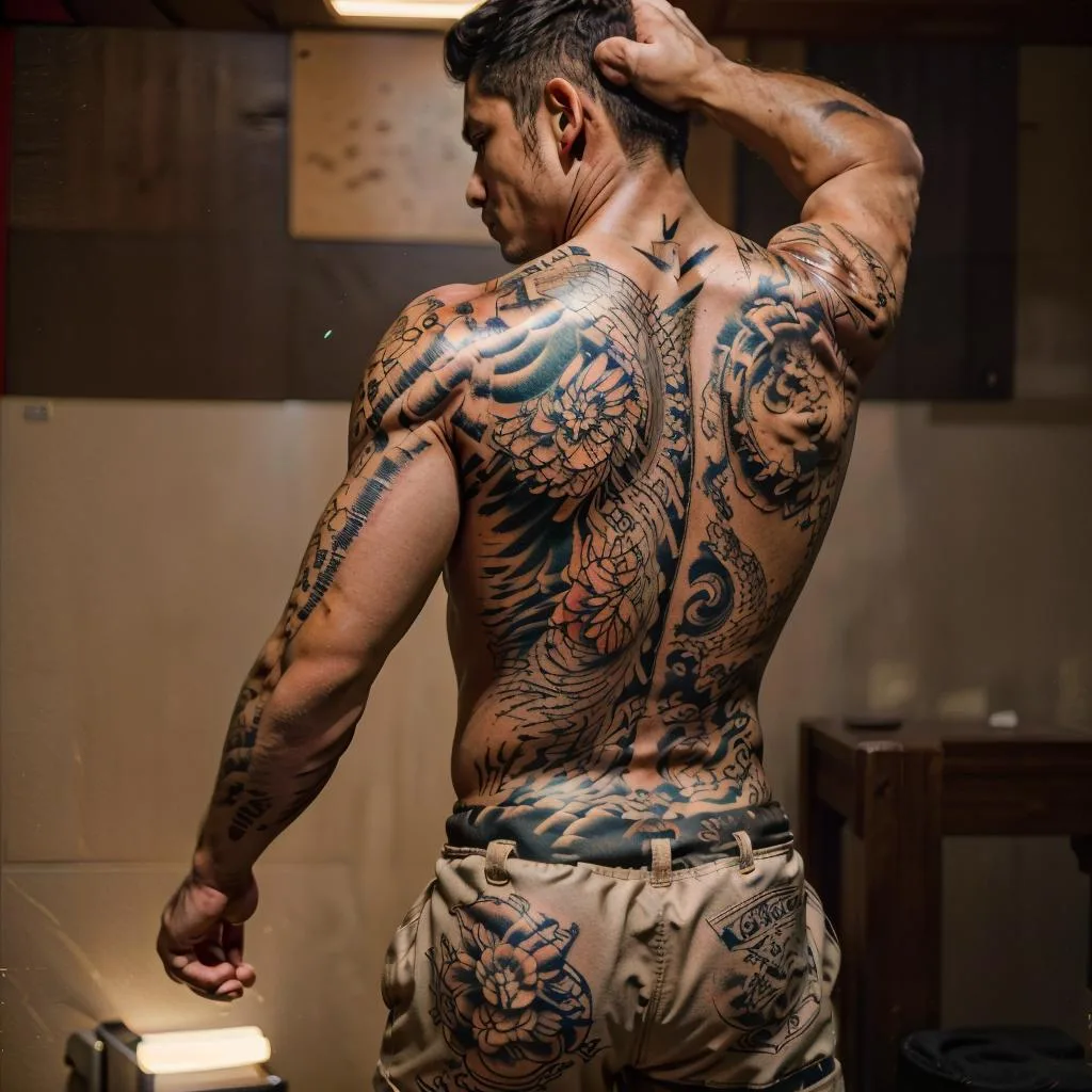 图片[1]_日本极道风格纹身 Yakuza Japan Tattoo STYLE Lora AI绘画作品_Qpipi