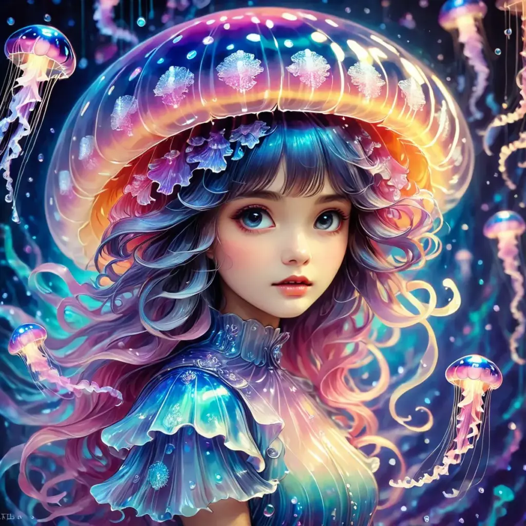 图片[1]_【XL-Pony】Jellyfish style LoRA，奇幻水母风格_Qpipi