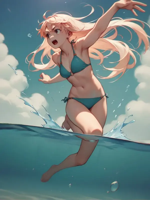 Partially underwater shot pony lora 部分水下拍摄效果_Qpipi